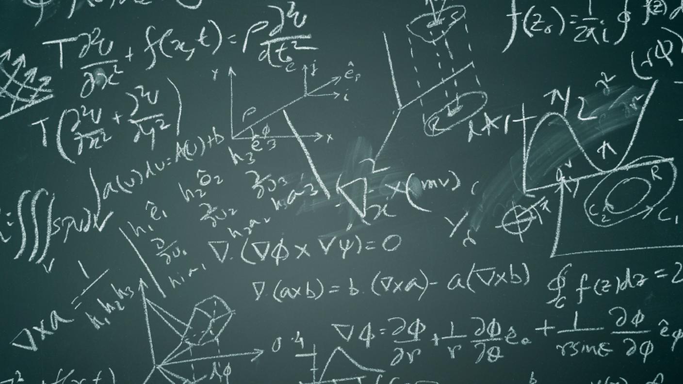 Matematica, lavagna, calcoli