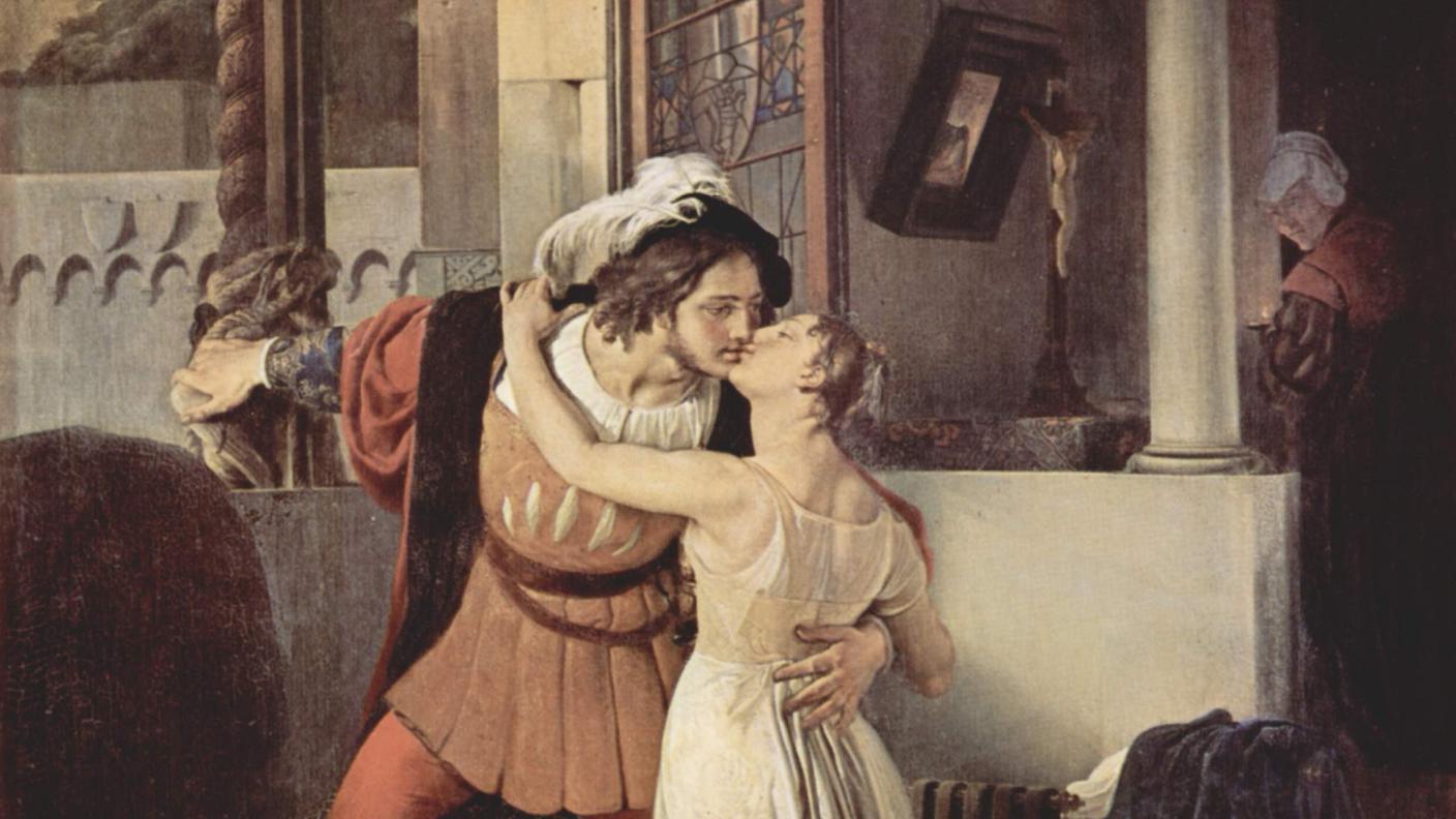 Francesco Hayez: L’ultimo bacio dato a Giulietta da Romeo
