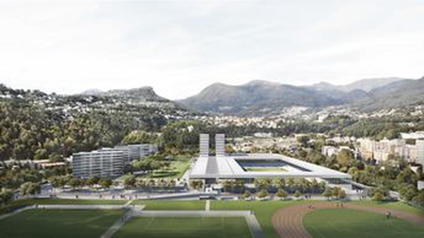 (PSE) Polo sportivo e degli eventi, Lugano - progetto Sigillo degli architetti Giraudi, Radczuweit, Cruz e Ortiz, vista parte sud