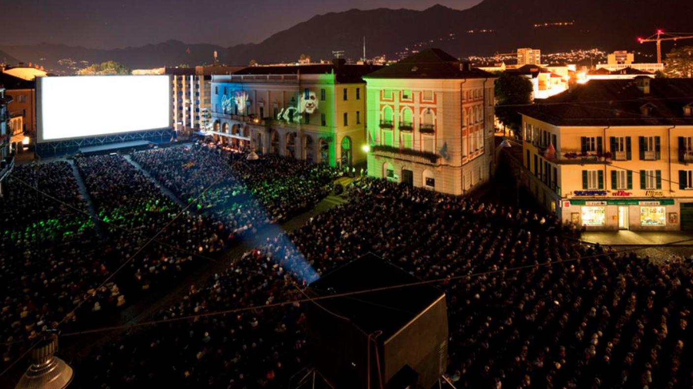 Piazza grande a Locarno durante il Festival