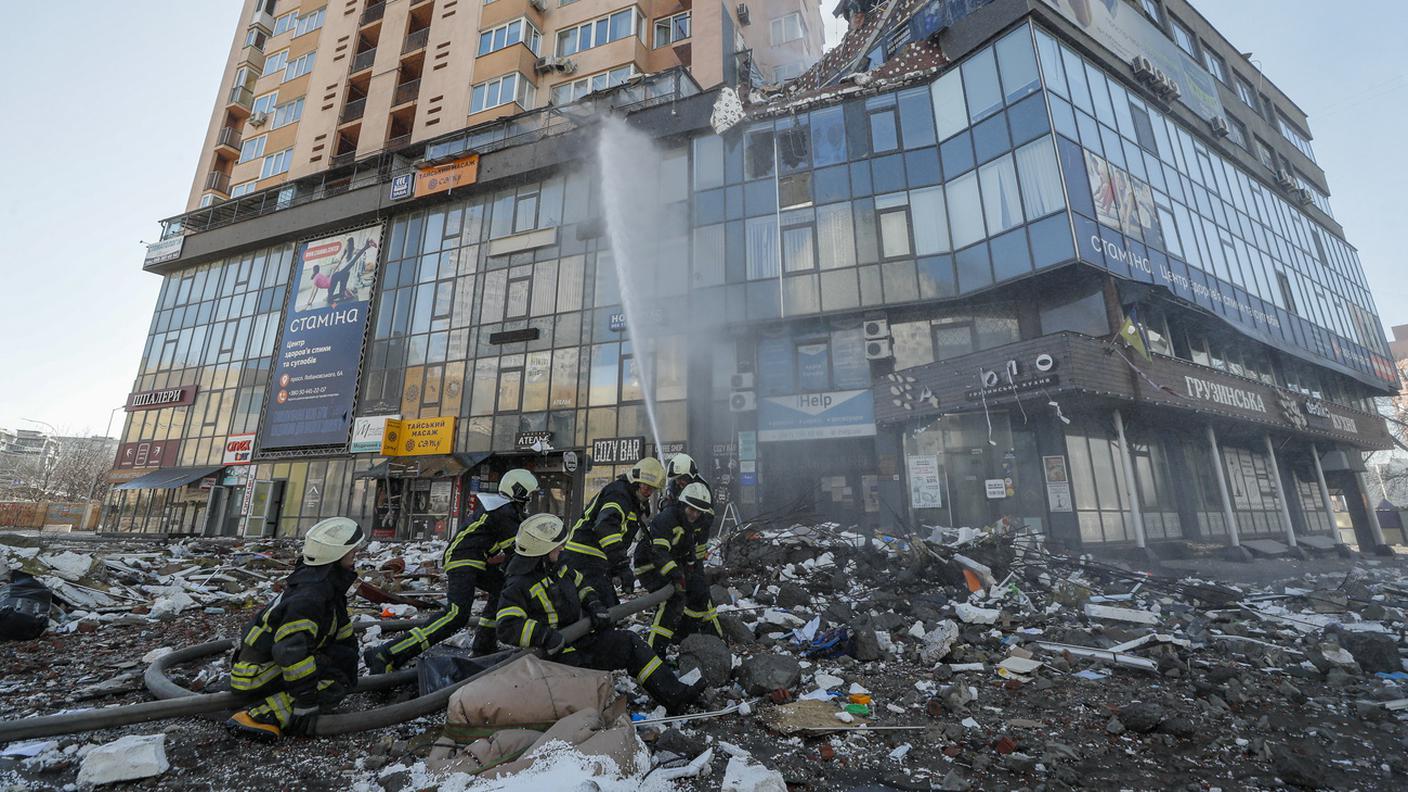Il segno dei combattimenti a Kiev