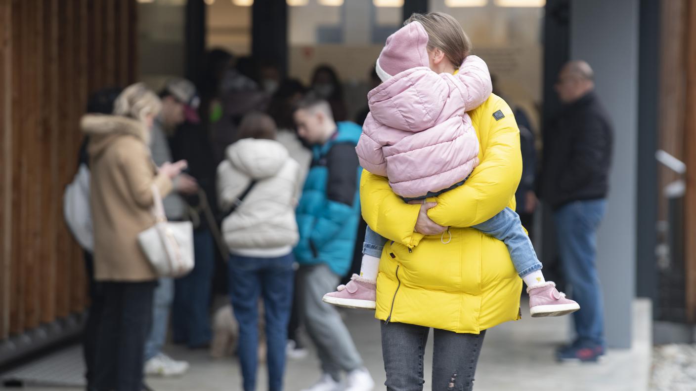 Profughi ucraini al centro federale di Chiasso