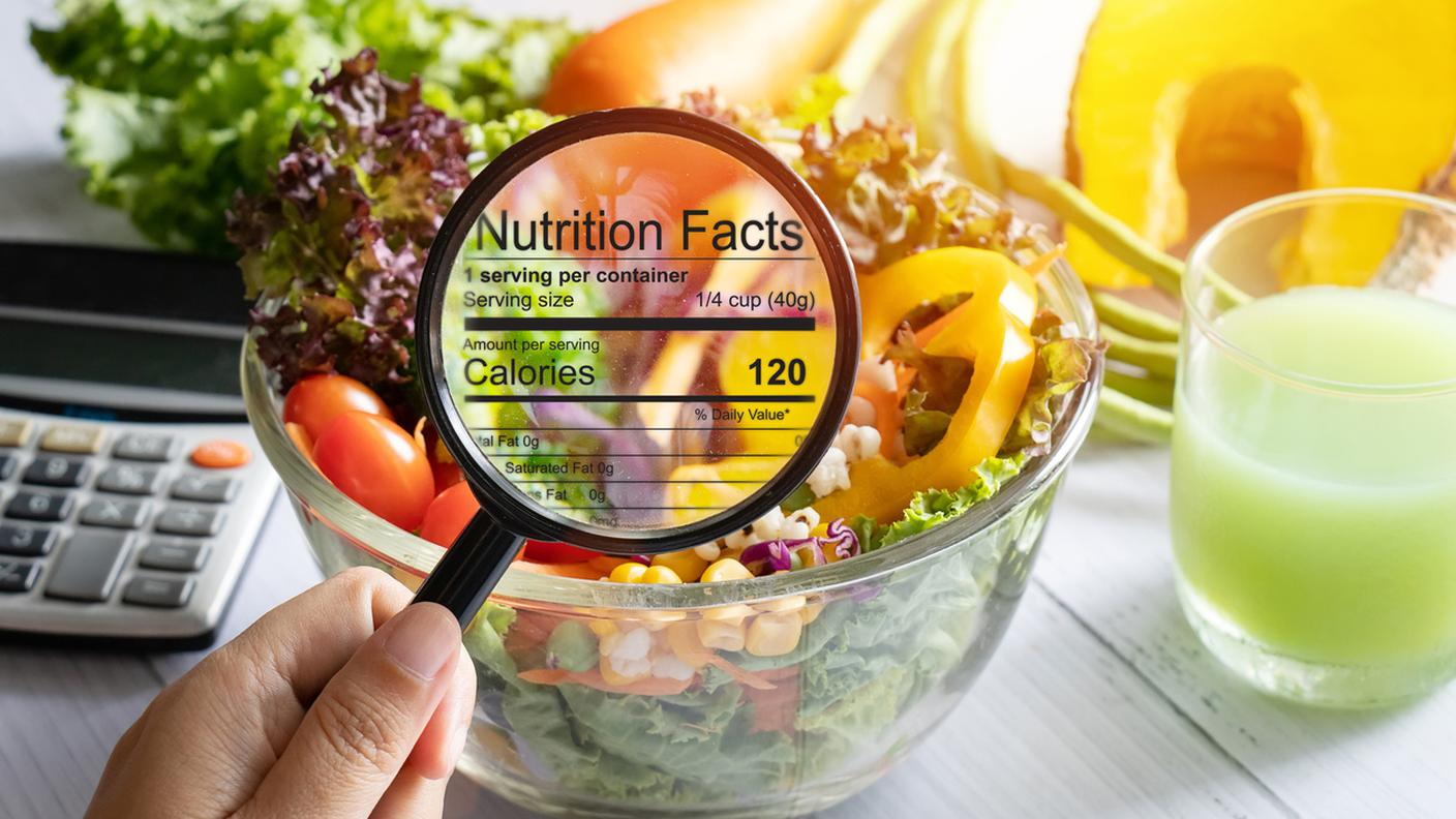 etichetta calorie alimenti, valori nutrizionali