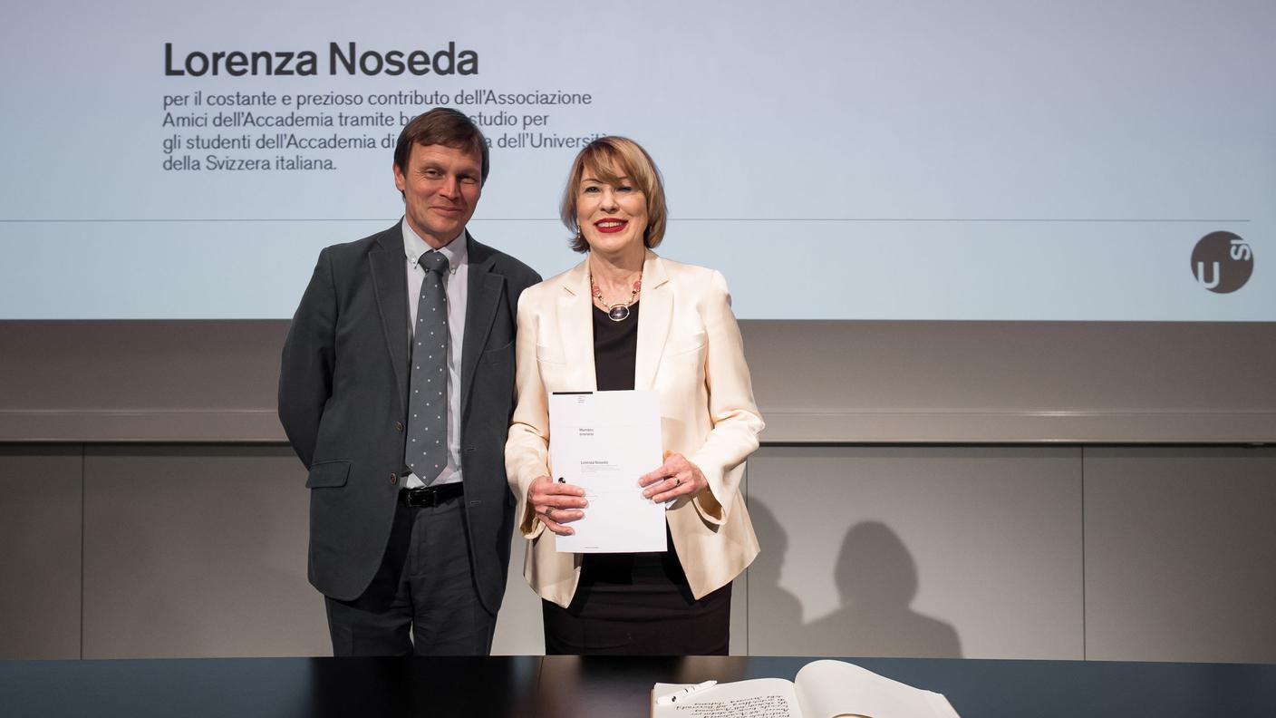Boas Erez Rettore USI e Lorenza Noseda Honoris Causa