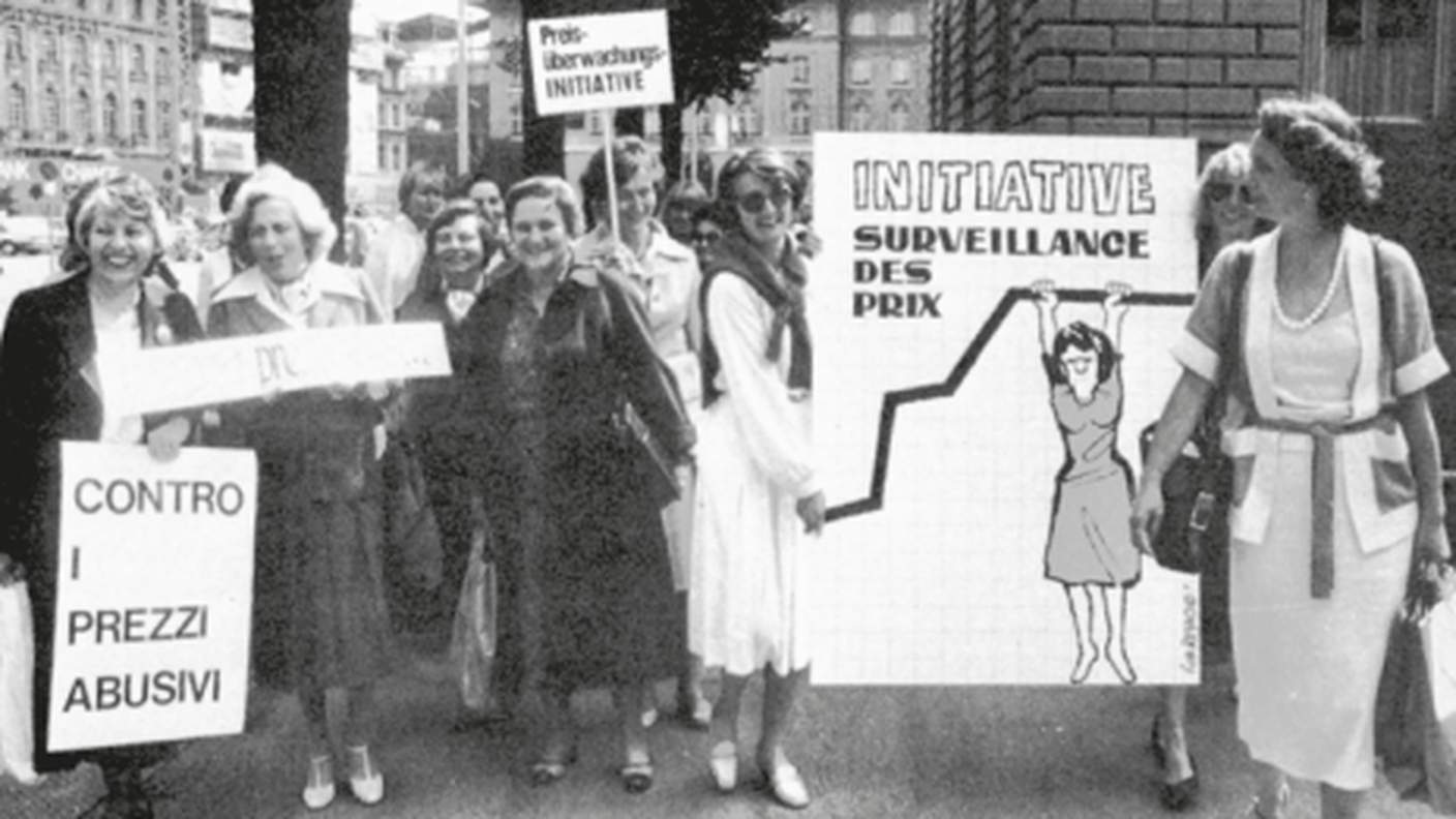 ACSI, consegna delle firme dell’iniziativa “contro i prezzi abusivi”, Berna 1979