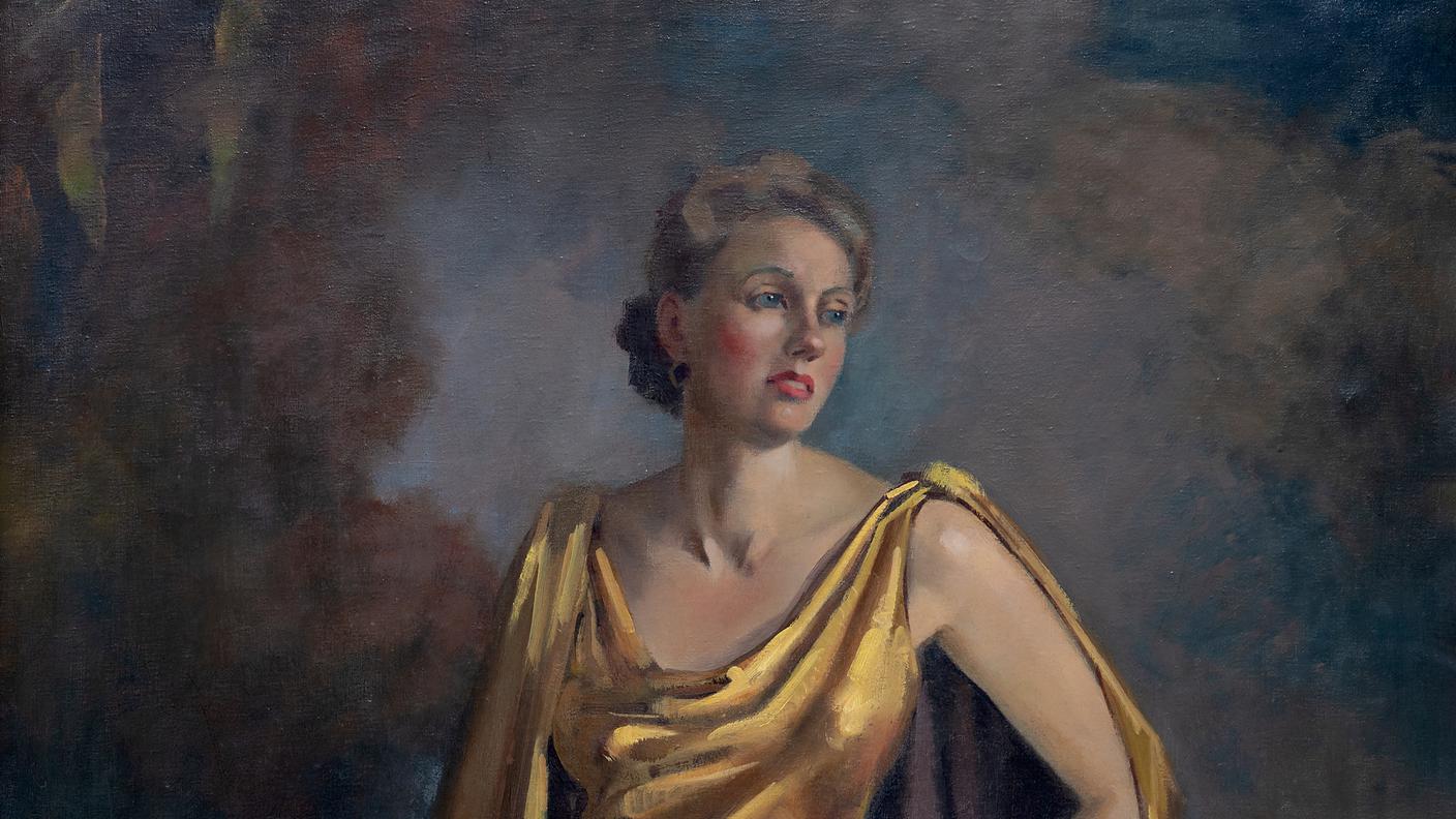 Angelo Giorgetti, Ritratto di signora in giallo, 1940, olio su tela, Collezione Famiglia Giorgetti, Lugano 