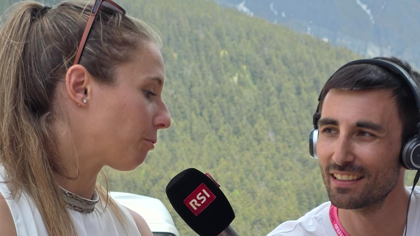 Camille Rast, sciatrice Svizzera e Axel Belloni