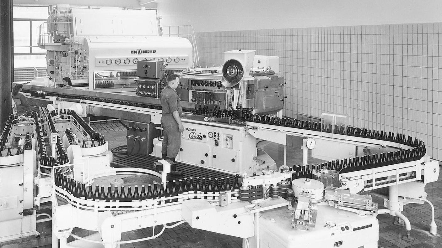 L'impianto di produzione nel 1957