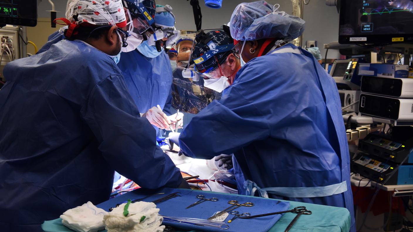 Il cuore di un maiale trapiantato dentro un essere umano, una prima mondiale realizzata presso la University of Maryland School of Medicine.jpg