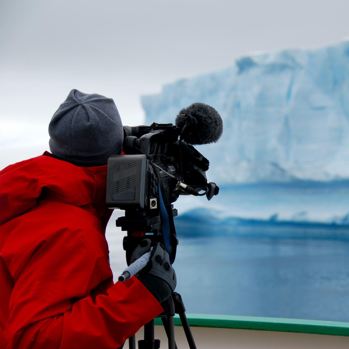 Documentario, cameraman, riprese di un iceberg, documentario, filmare, avventura, Video