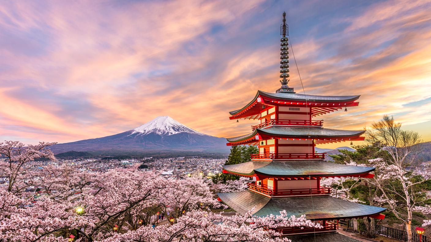 Chureito Pagoda e Monte Fuji, Fujiyoshida, Giappone