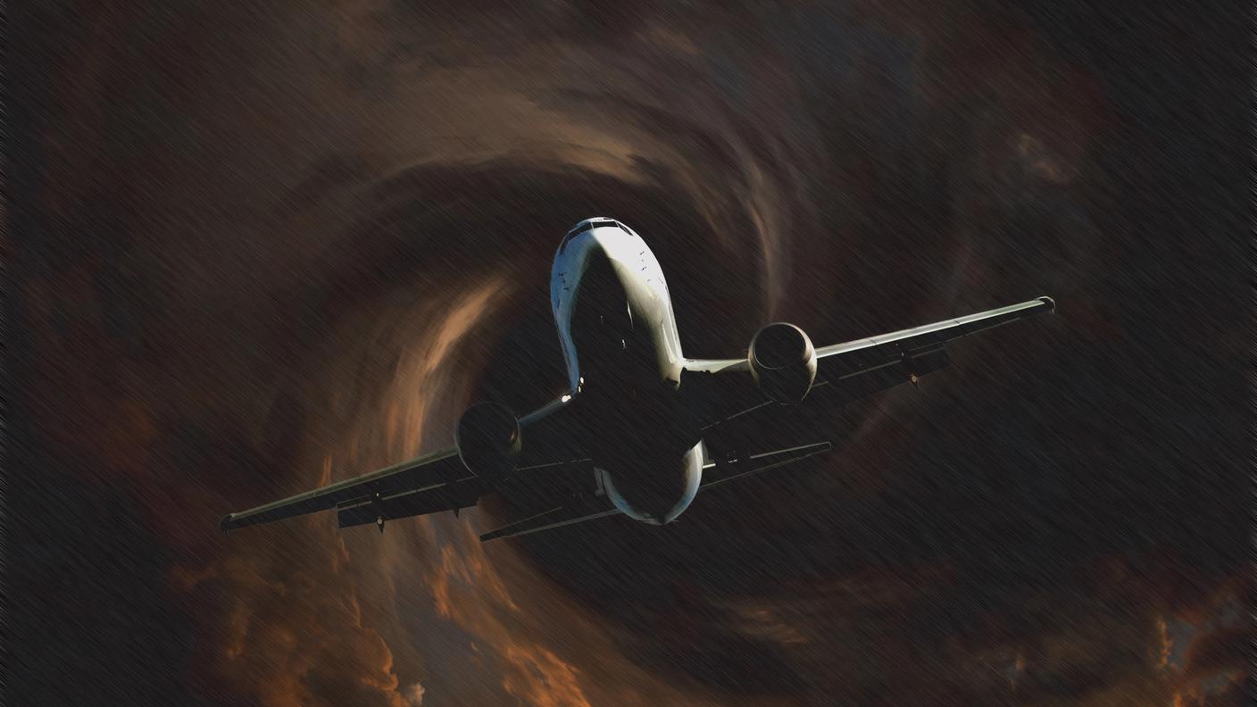 Airplane in turbolence 