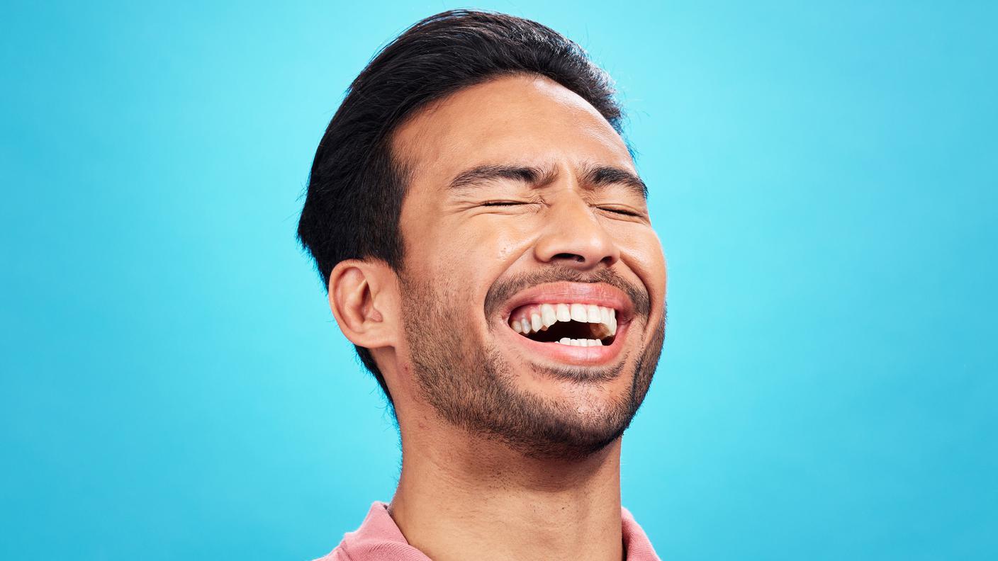 man laughing