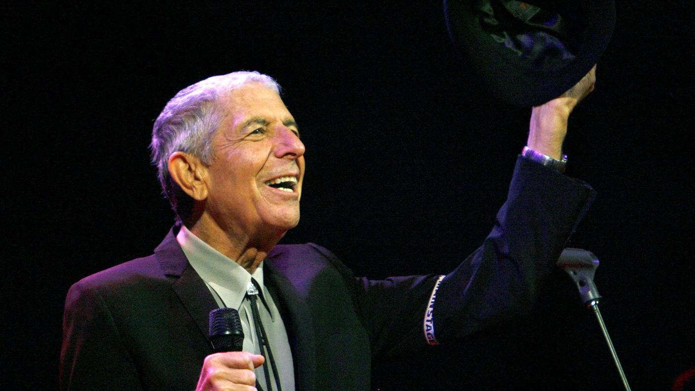 Il cantautore canadese Leonard Cohen al Coachella Music Festival di Indio