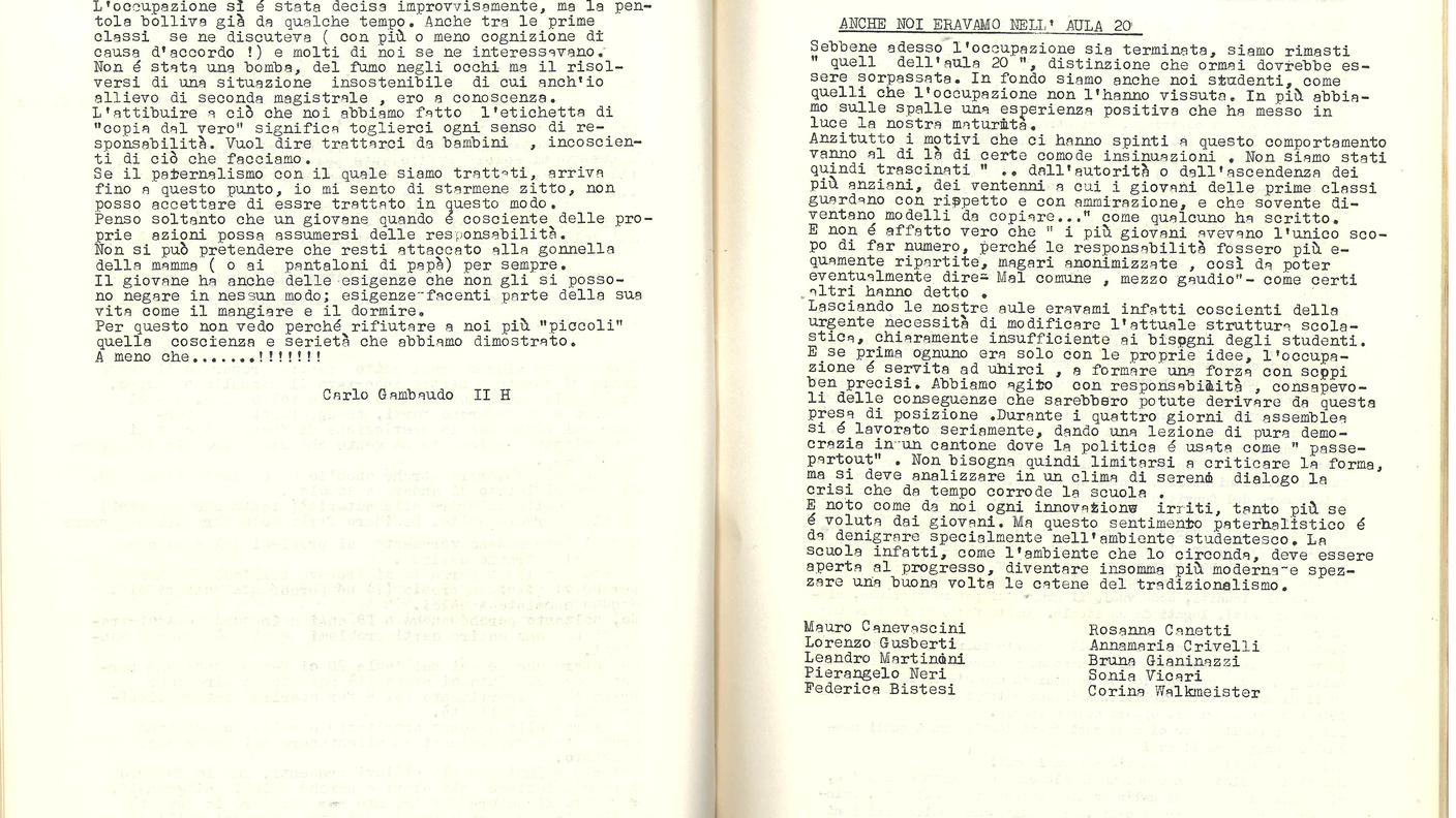 Pagine de “Lo Smascheratore”, organo ufficiale dell’assemblea Costituente, del 27 marzo 1968