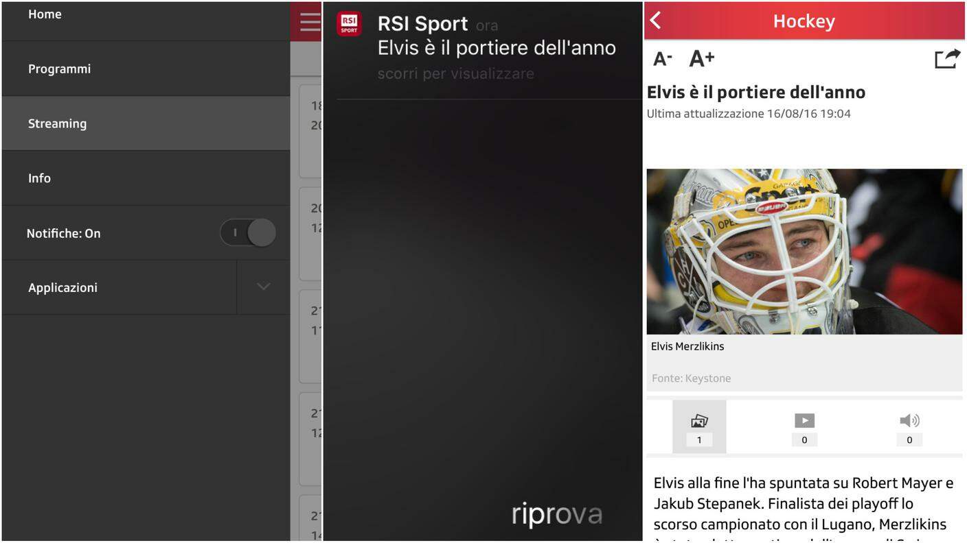 Notifiche App RSI Sport