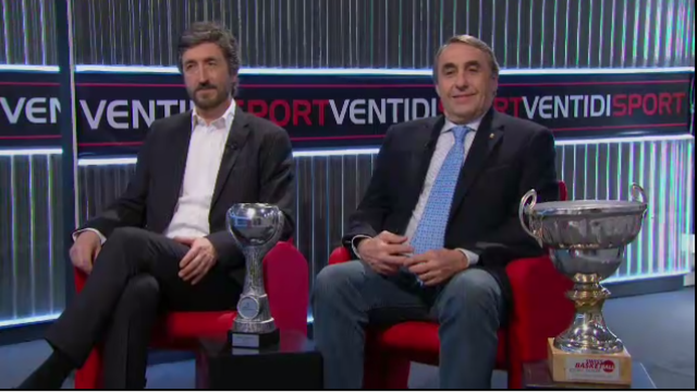 I protagonisti e le coppe nello studio di Ventidisport
