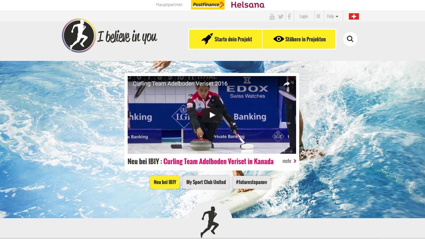 La homepage del portale ibelieveinyou.ch