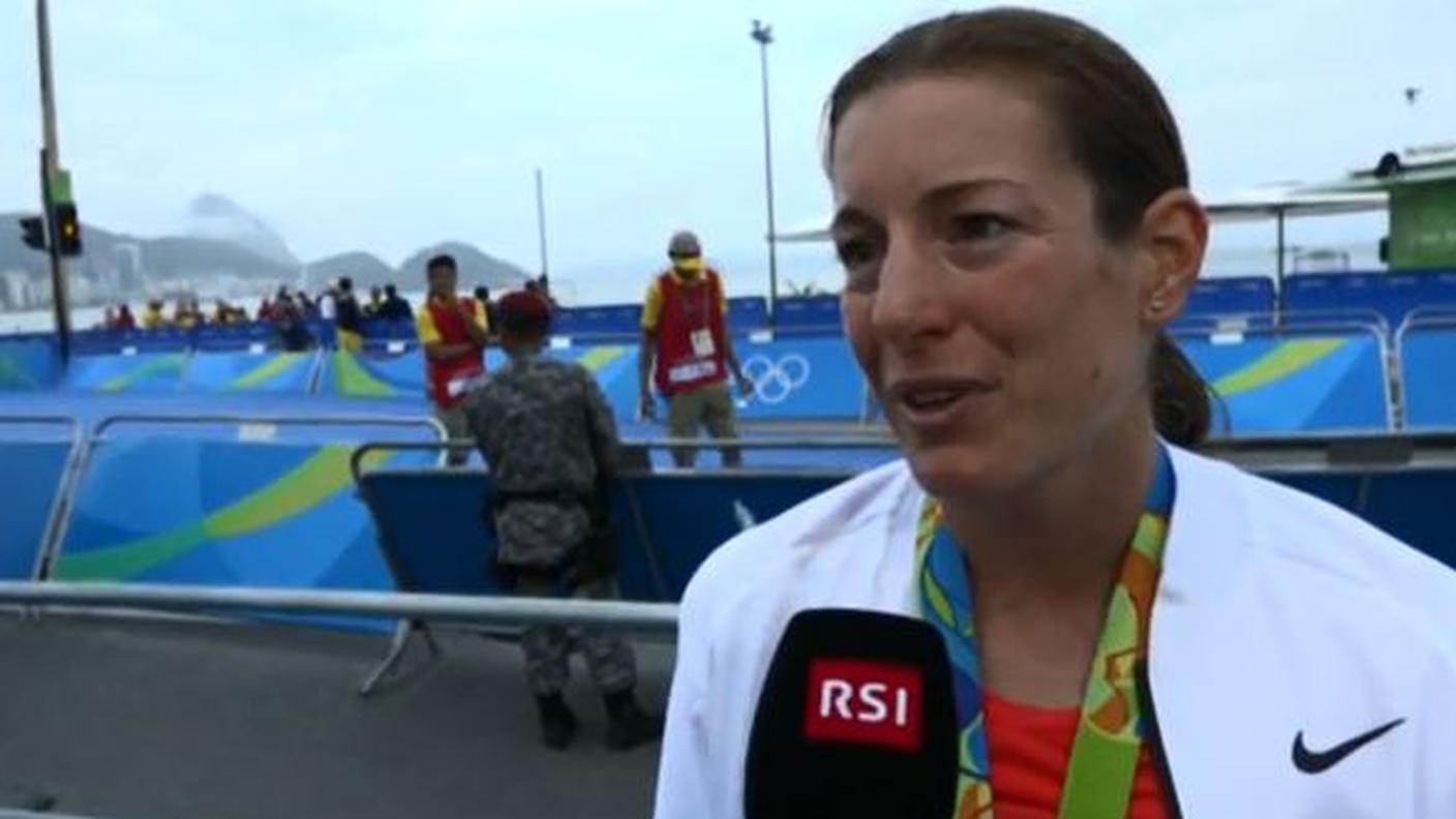 L'emozione dell'atleta svizzera