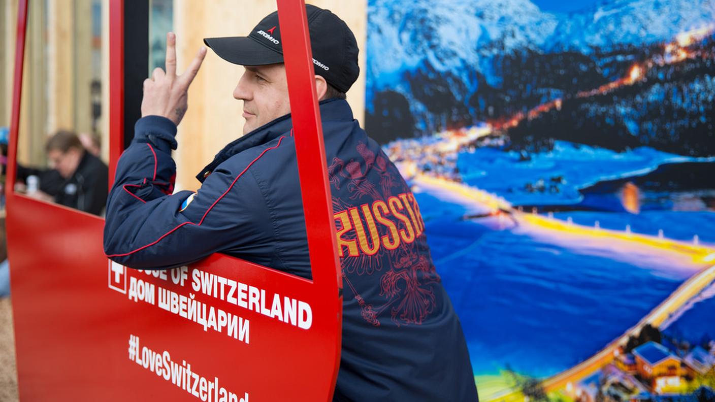 Uno dei tantissimi visitatori russi di Casa Svizzera