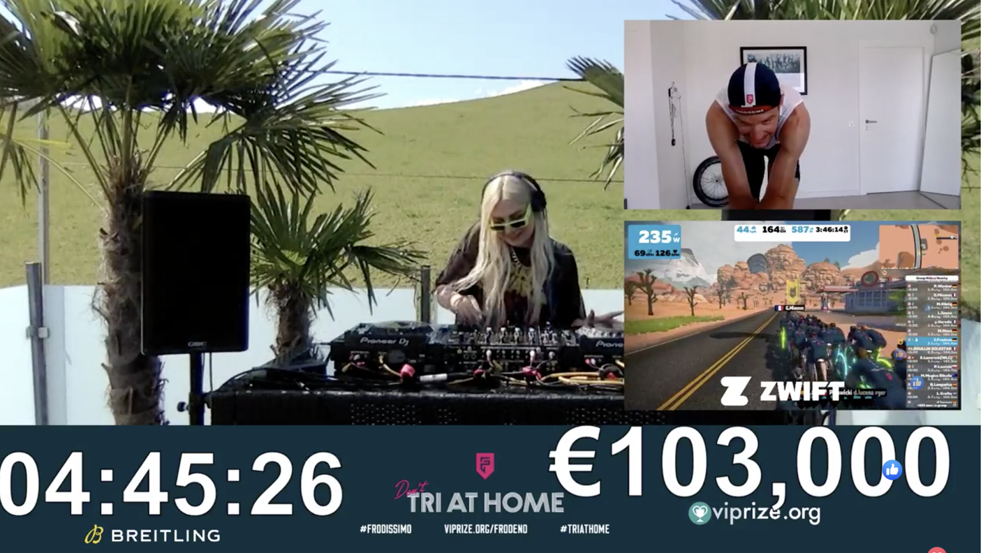 Anche una dj per incoraggiare Frodeno