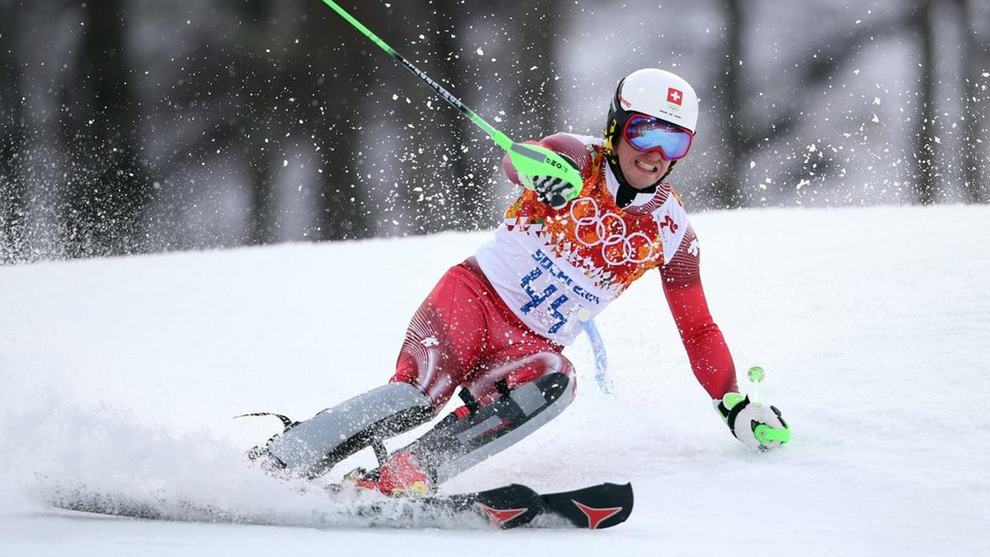 Justin Murisier in azione nella prima manche