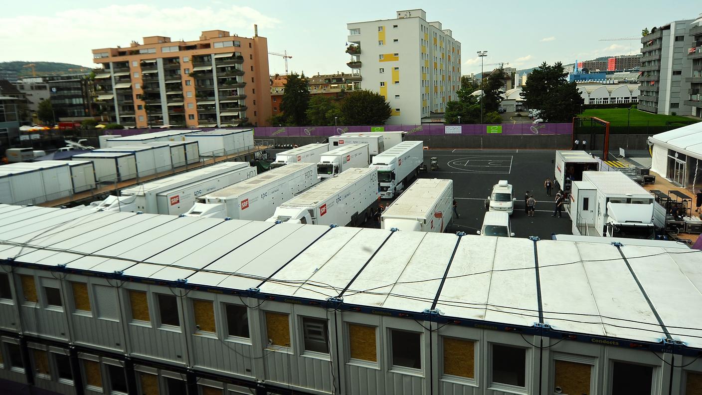 La città dei container e dei camion della produzione