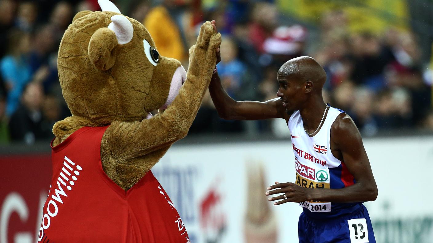 Il cinque con Mo Farah