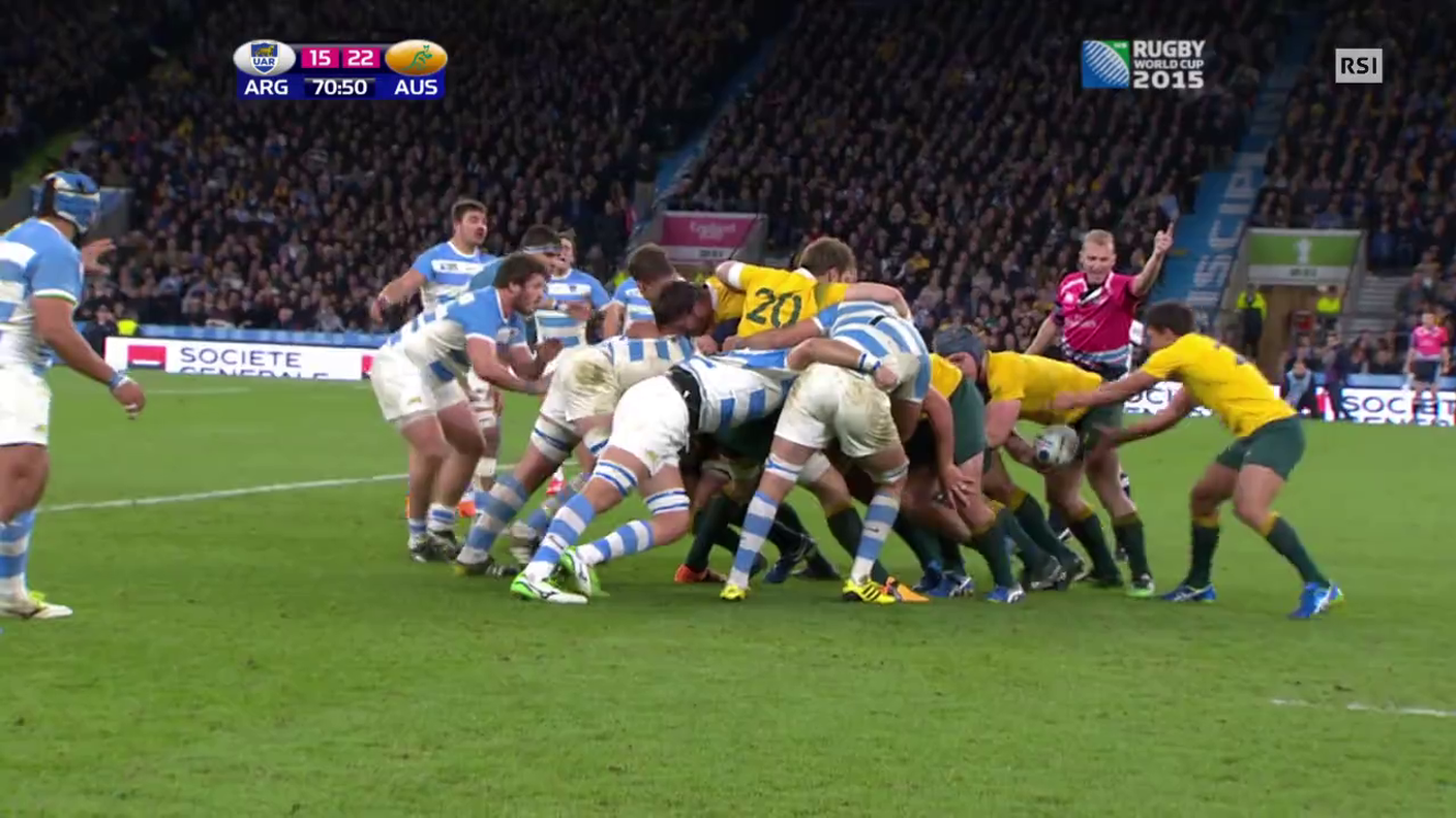 Mondiali di Rugby, la quarta meta dell'Australia contro l'Argentina (25.10.2015)