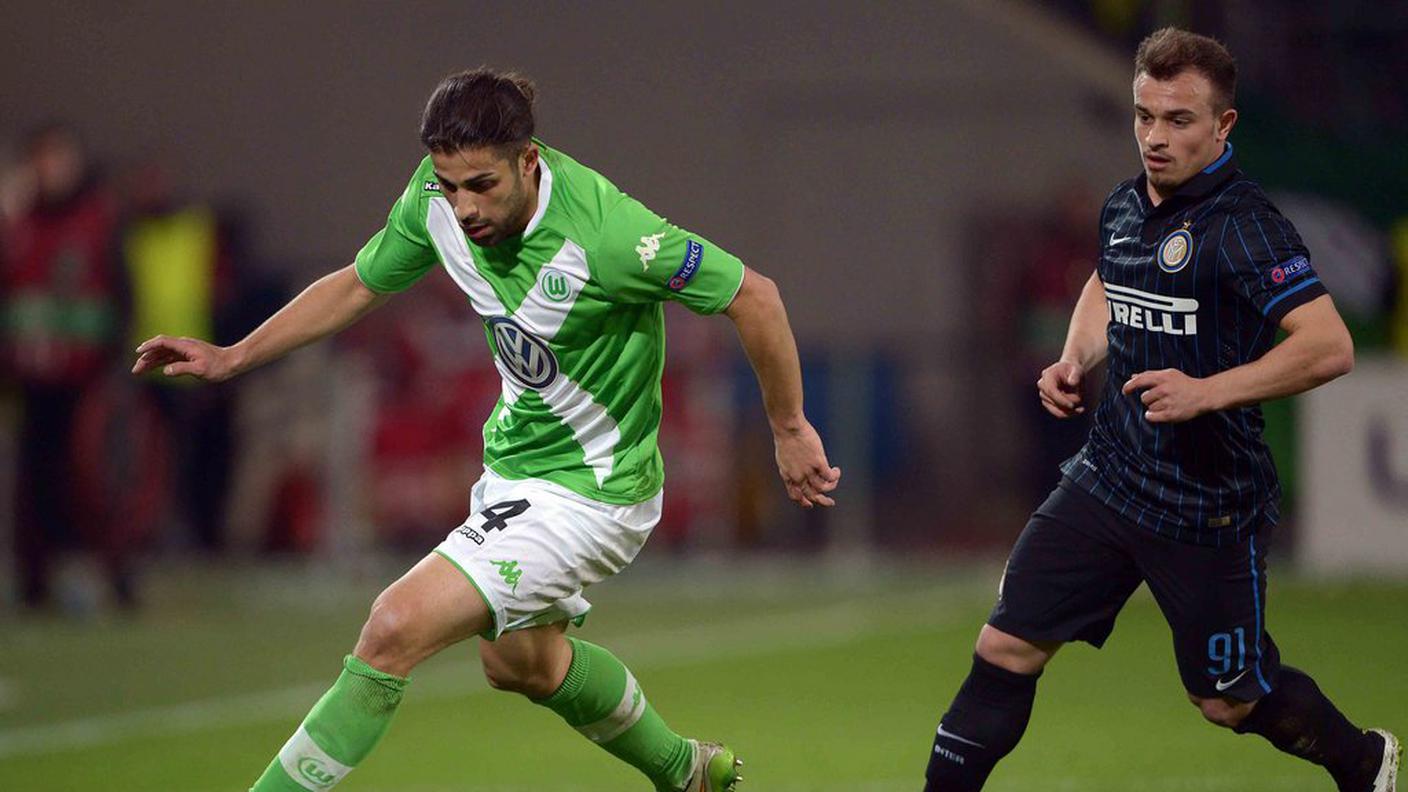 Rodriguez e Shaqiri nell'andata di Wolfsburg-Inter