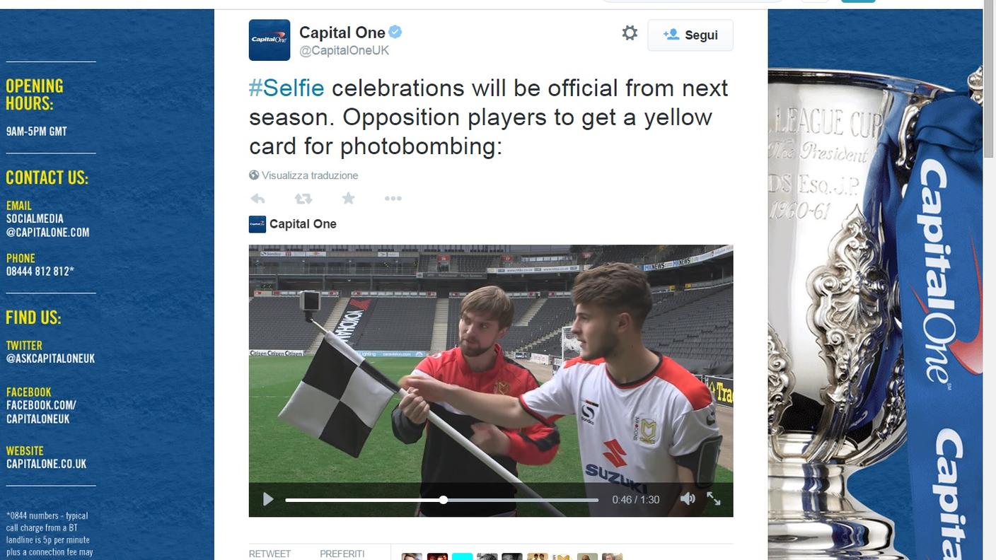 Capital One e la bandierina per i selfie