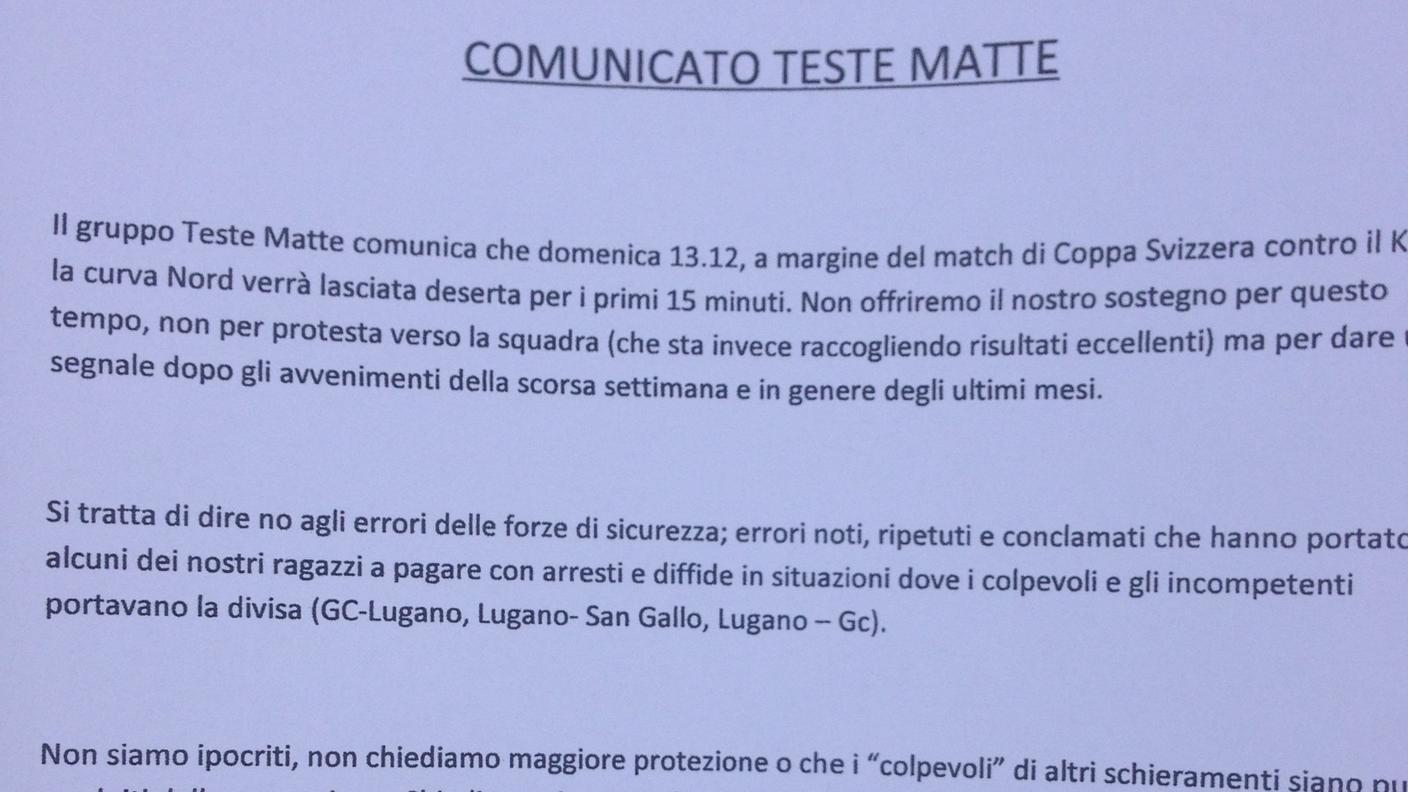 Il Comunicato delle Teste Matte