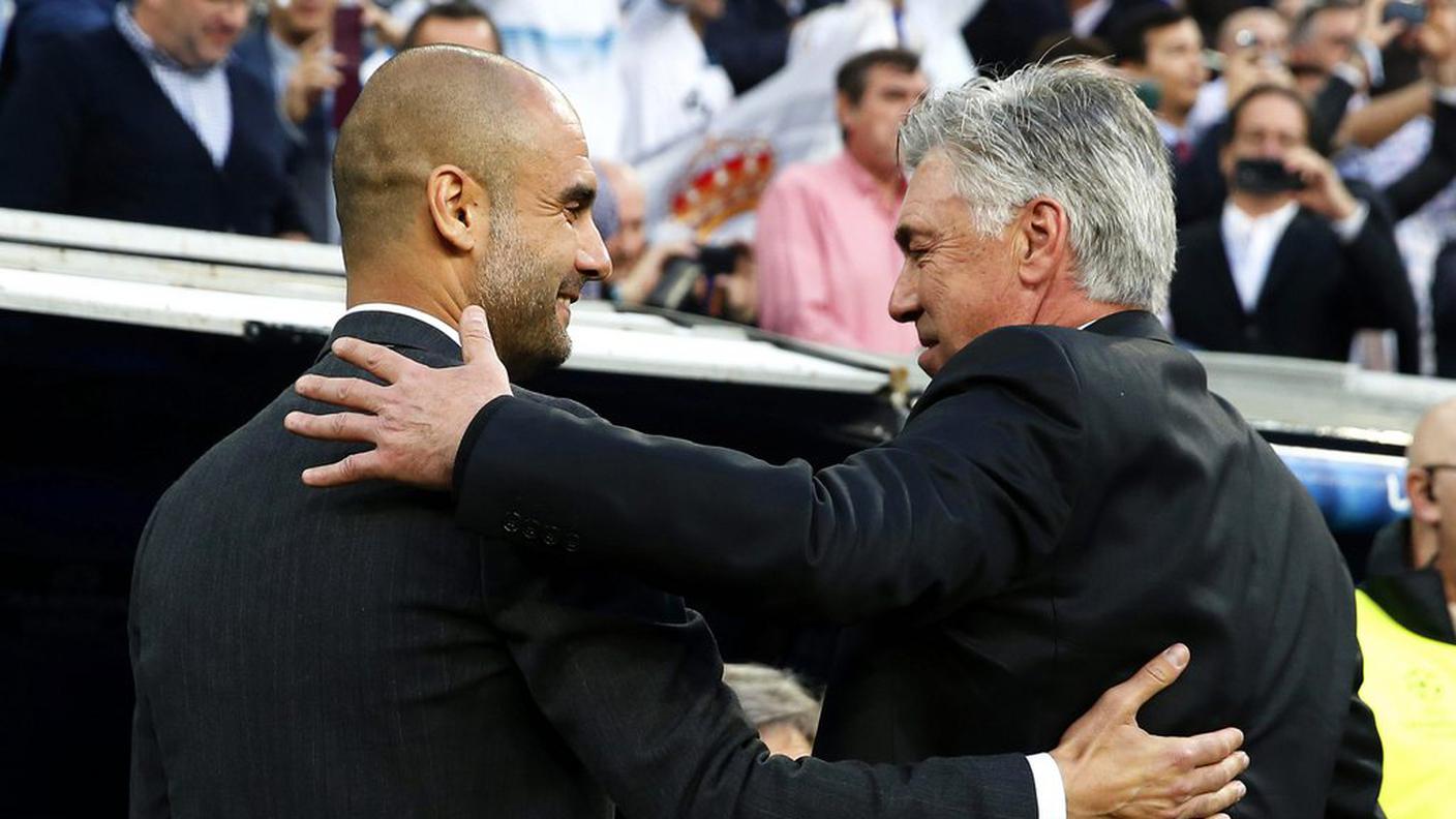 Pep Guardiola e Carlo Ancelotti