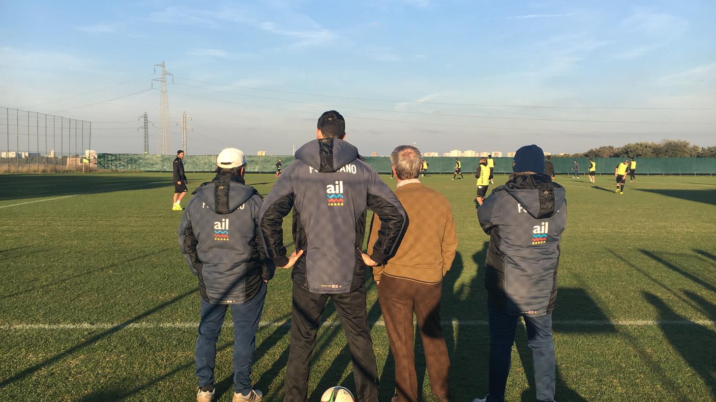 L'allenamento del Lugano a Roma