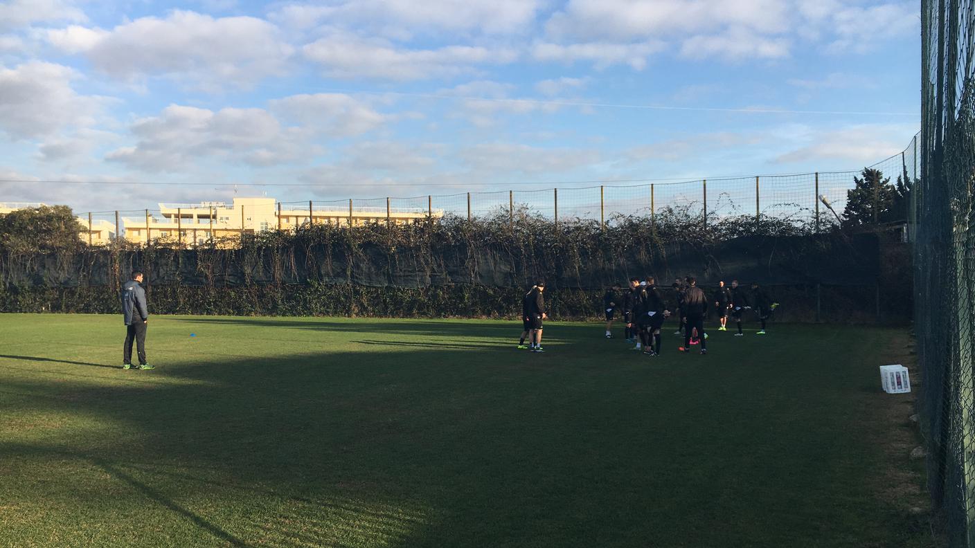 L'allenamento del Lugano a Roma