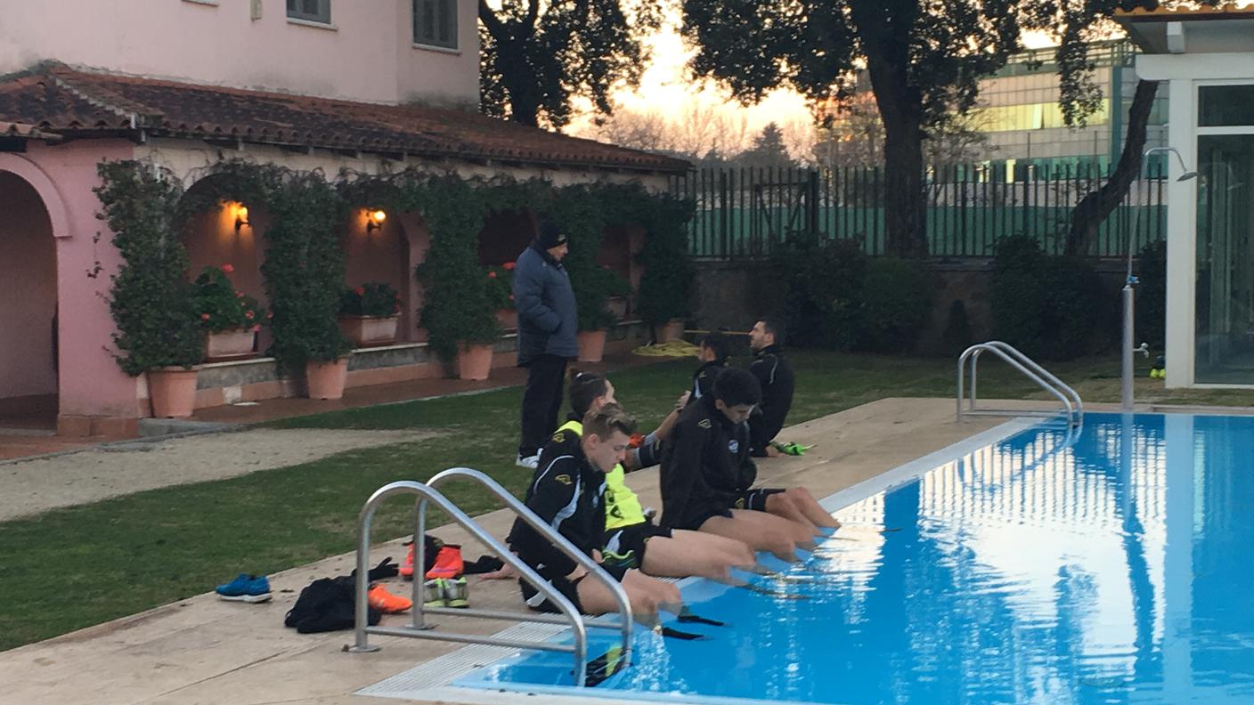 L'allenamento del Lugano a Roma