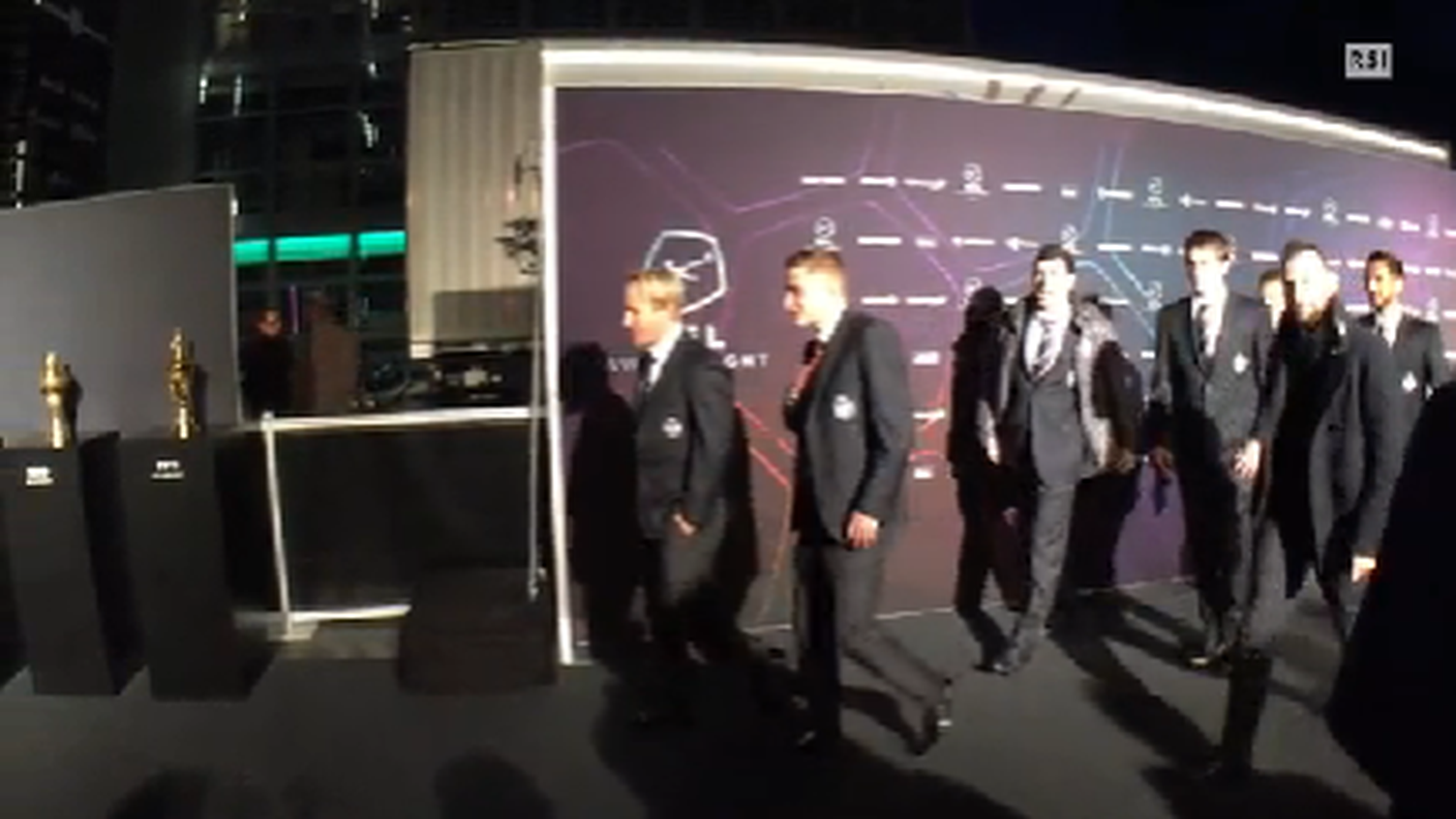 L'arrivo del Lugano alla SFL Award Night