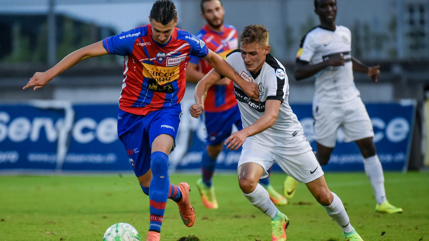 Durante il match contro il Chiasso