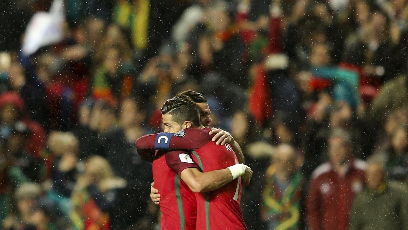 Gli autori dei gol portoghesi, Ronaldo e André Silva
