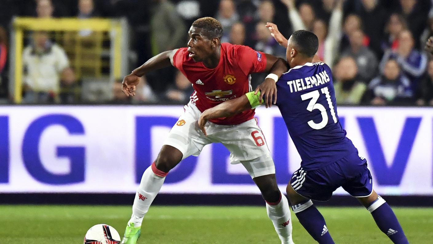 Pogba e  e Tielemans, i due giocatori simbolo delle squadre di Manchester e Bruxelles