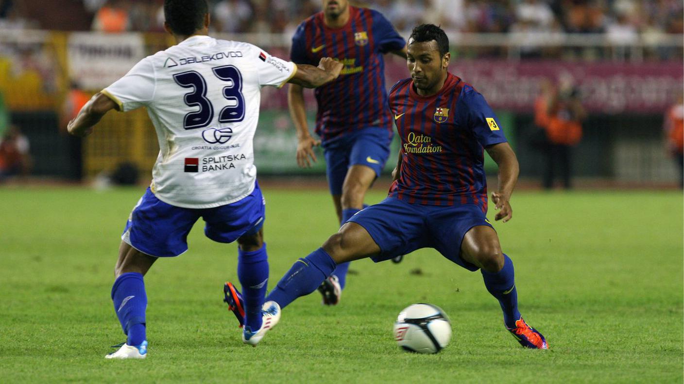 Con la maglia del Barcellona