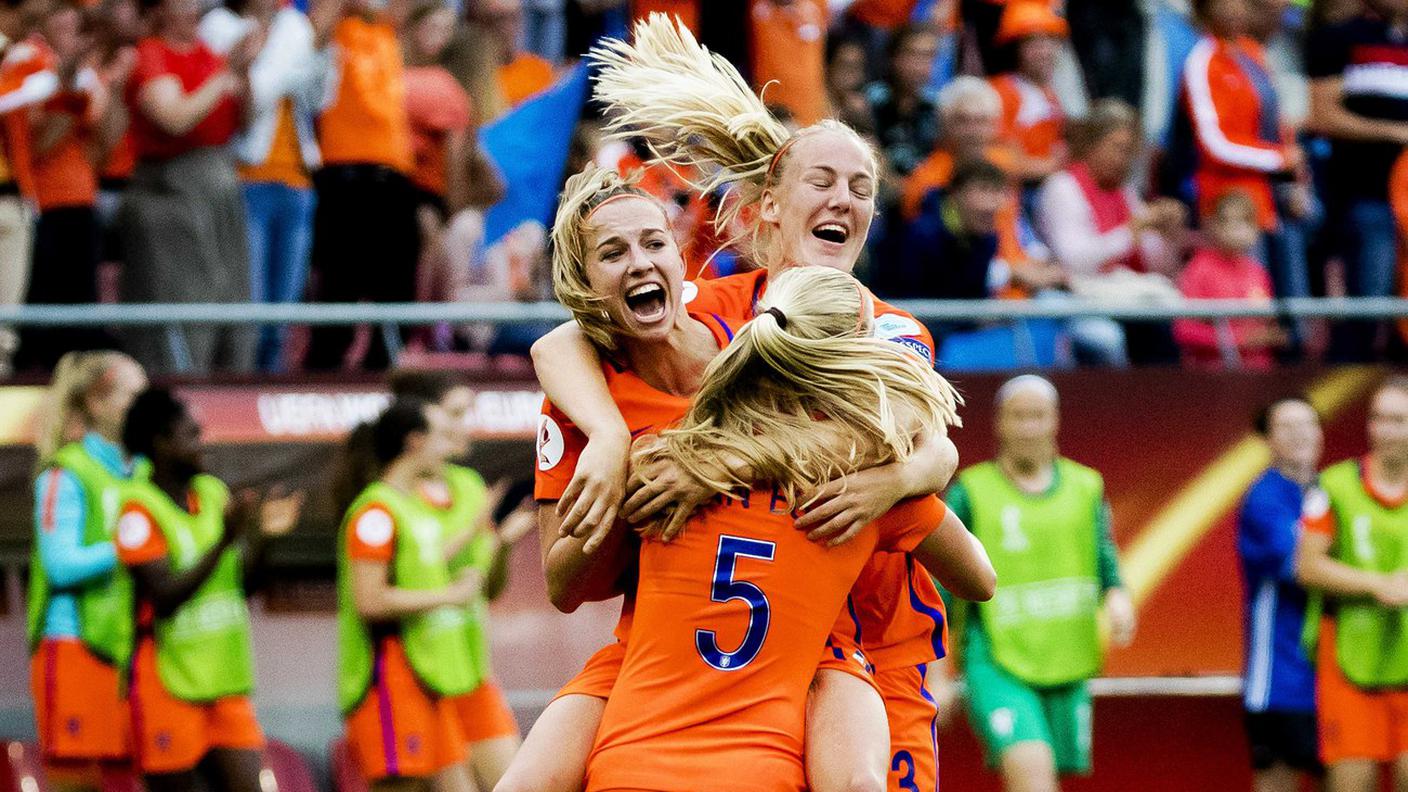 L'esultanza delle ragazze Oranje