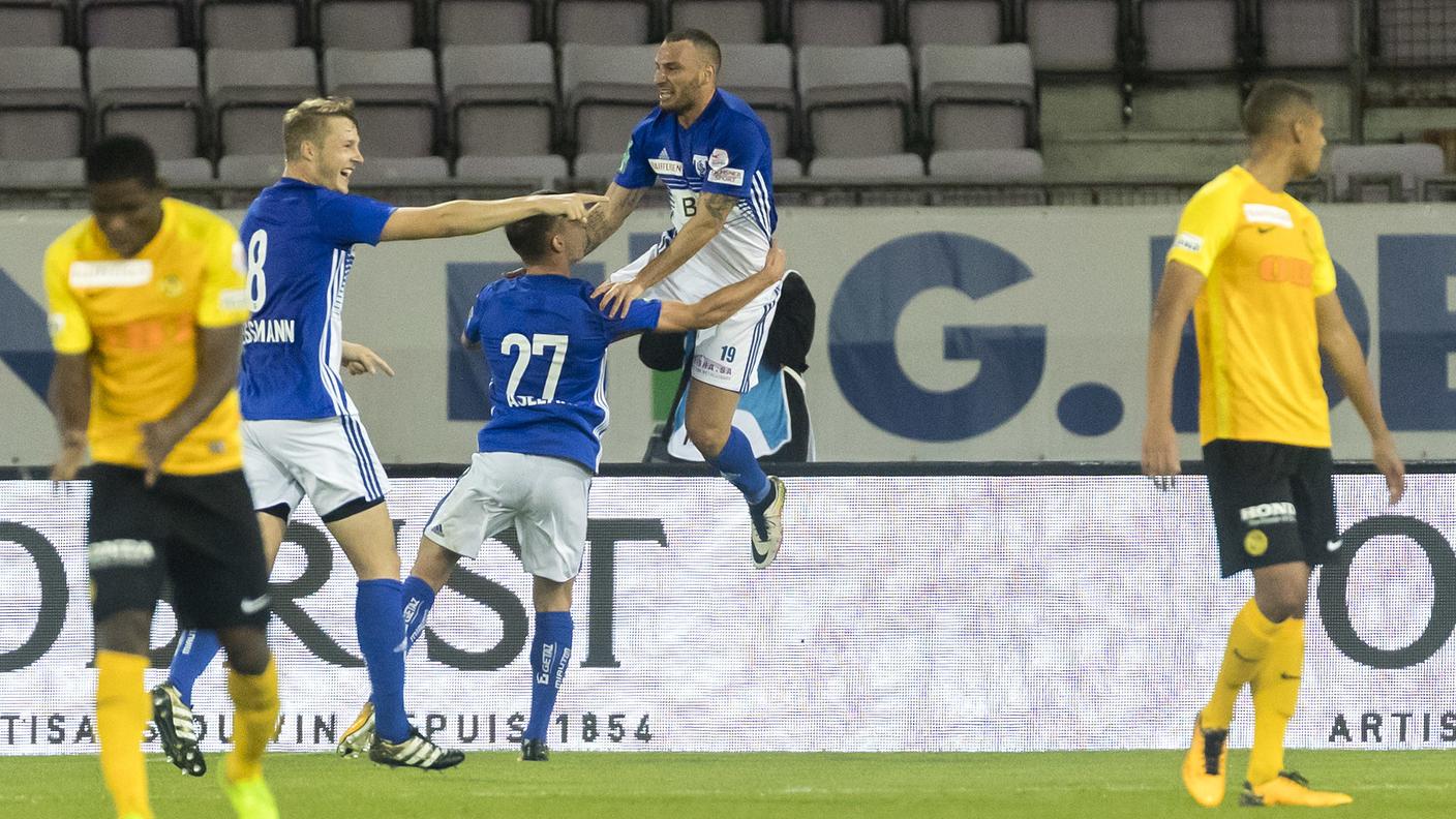 Salti di gioia dopo il gol che ha deciso la partita