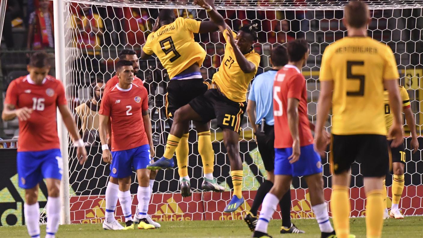 L'esultanza di Lukaku e Batshuayi