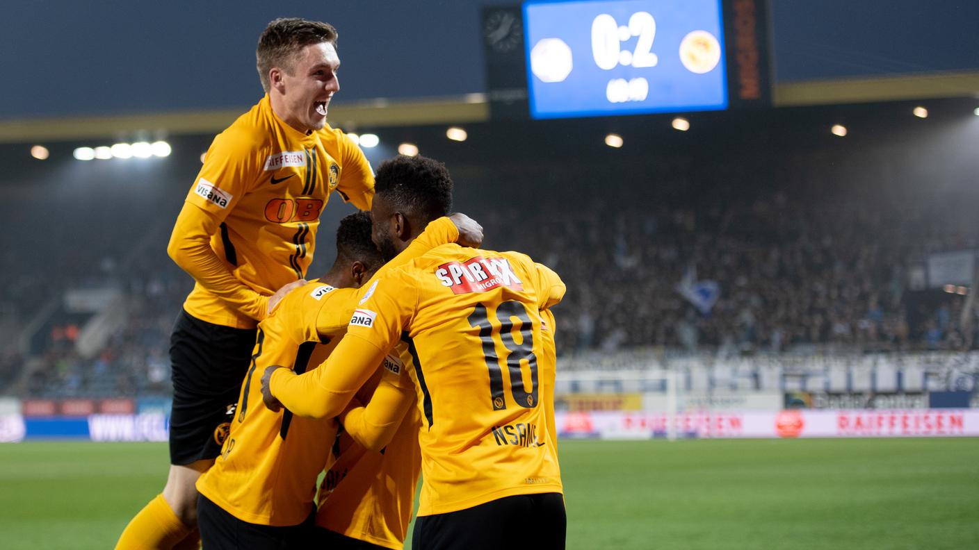 I festeggiamenti dopo il gol del raddoppio