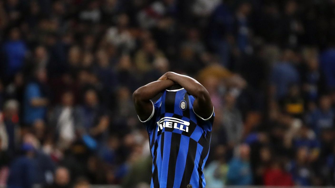 Lukaku si dispera a fine incontro