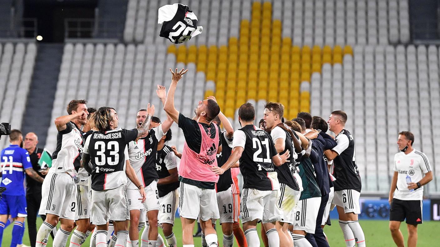 In festa dopo la vittoria contro la Samp