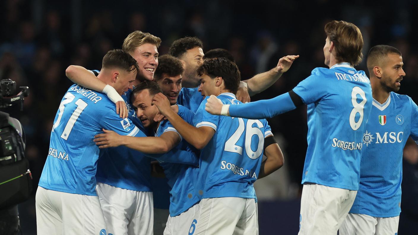 La gioia per la rete decisiva di Lobotka