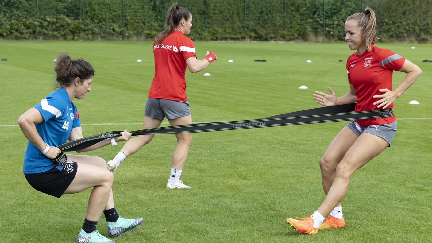 La capitana e compagne in fase di allenamento 