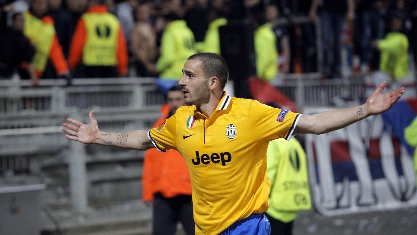 L'esultanza del difensore juventino